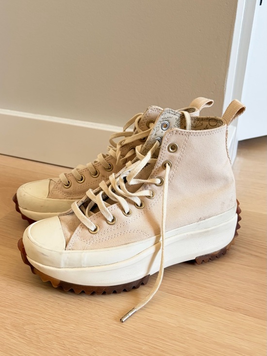 Converse Shoes - Converse Beige High-Top Platform Run Star Hike Sneakers